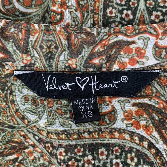 Velvet Heart Sheer Button Down Blouse Long Sleeve Size XS - Picture 8 of 10